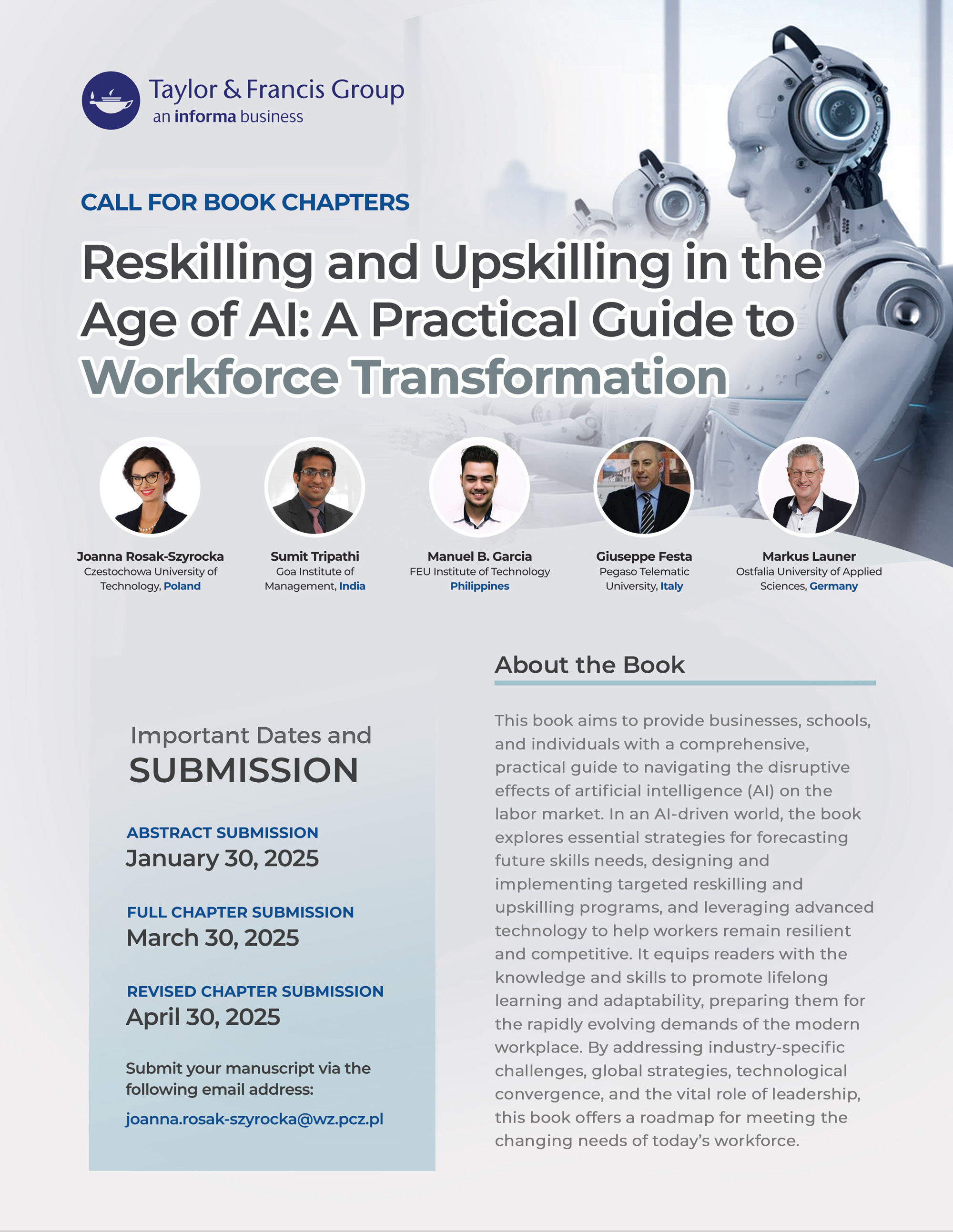 Call for Chapters: Reskilling and Upskilling in the Age of AI: A Practical Guide to Workforce Transformation