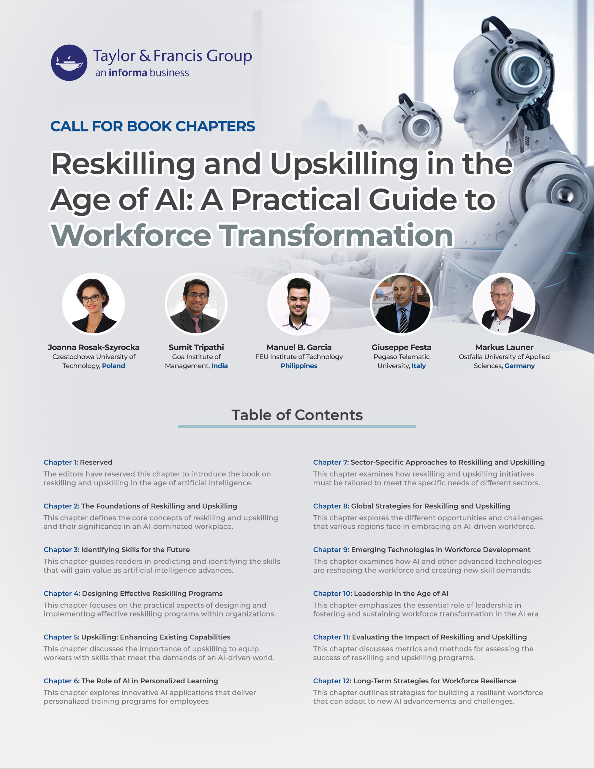 Table of Contents: Reskilling and Upskilling in the Age of AI: A Practical Guide to Workforce Transformation
